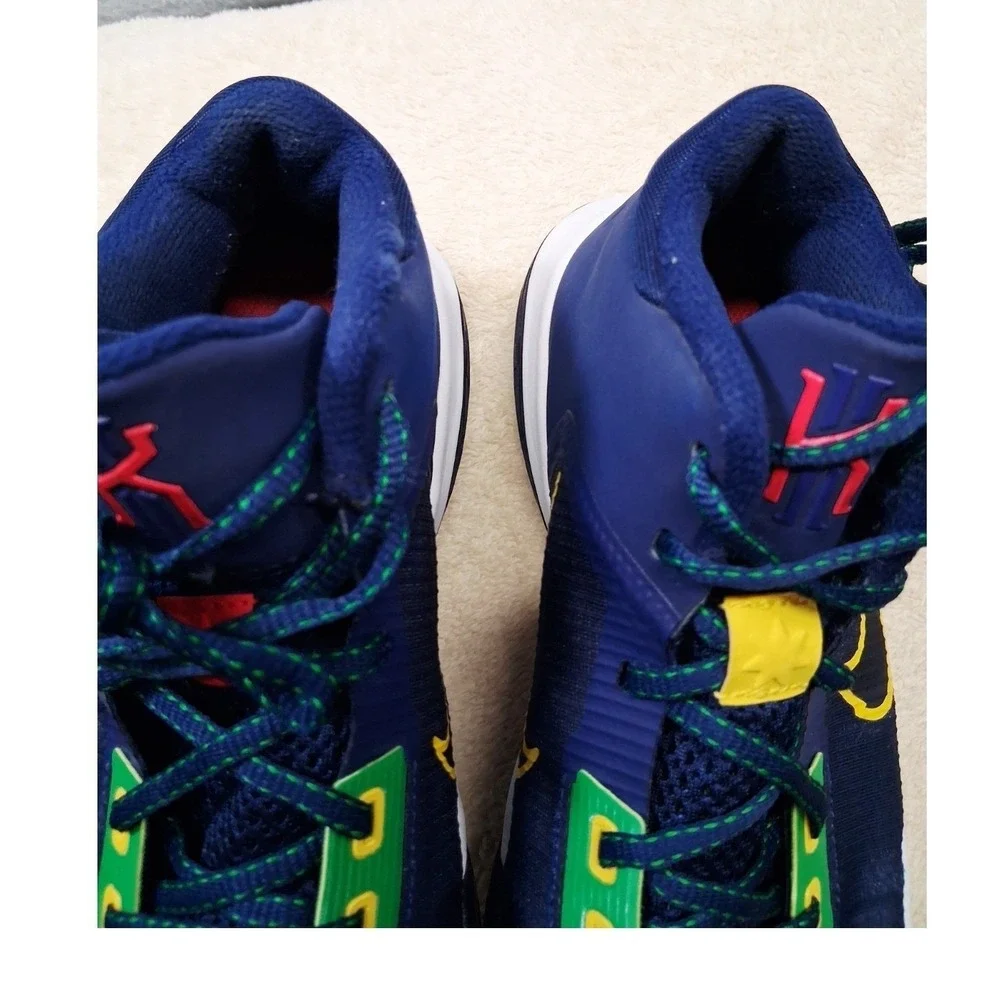 Nike‎ Kyrie Flytrap 4 Blue Void Yellow Mid Top Basketball Sneaker GS Size 7Y ✨️